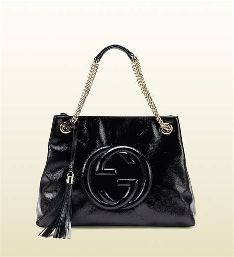 gucci patent leather shoulder bag